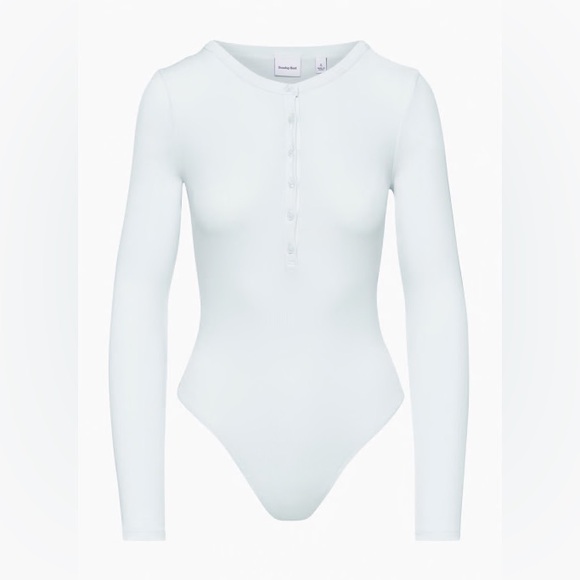 Aritzia Tops - Aritzia Sunday best Henley snowmelt blue body suit size small